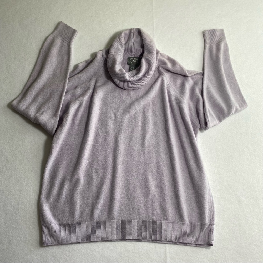 Designers Originals Turtleneck Shirt Size 44 buttery soft Violet long sl…